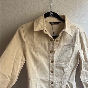 Zara Cream Long Sleeve Dress